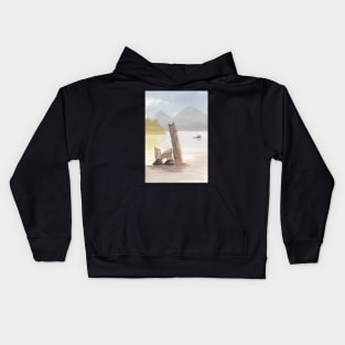 Hand Painted Watercolor Landscape Kids Hoodie